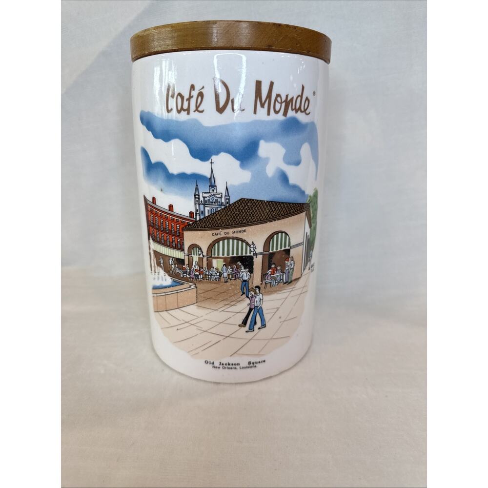 Ljungberg Collection Cafe Du Monde Jackson Square Ceramic Kitchen Canister 1982